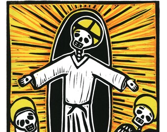 Day of The Dead Linosnede La Resurrecion/The Resurrection gematteerd