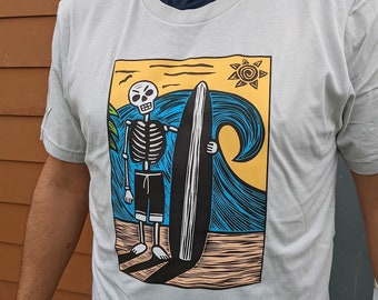 Shirt Day of the Dead - Baja Surfer Shirt GRATIS VERZENDING