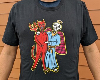 Day of the Dead Devil & Angel T-shirt GRATIS VERZENDING