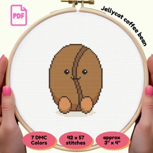 Coffee Bean Jellycat Cross Stitch Pattern PDF | Funny cute Jellycat Inspired Design | Instant Download | Gift for Coffee Lovers & Crafters