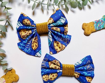 MILK AND COOKIES | pet bow tie dog bow cat bowtie sailor bow pet accessories for dog collar bow elastic bow tie gift for dog mum scrunchie