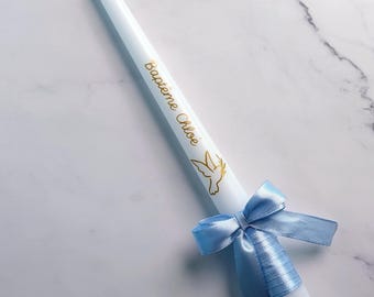 Bougie Baptême Personnalisé - Souvenir Baptême - Cierge Baptême Personnalisé - Souvenir Communion - Souvenir Confirmation