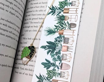 Plant Lover Bookmark | Plant Bookmark | Crazy Plant Lady Gift | Metal Bookmark with Charm | Gift for Her