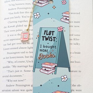 Plot Twist Bookmark! | I Bought More Books | Aluminum Bookmark with Enamel Charm | Bookish Gifts