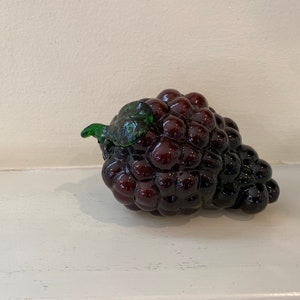 Decorative Glass Grapes, Vintage Shelf Decor, Glass Fruit