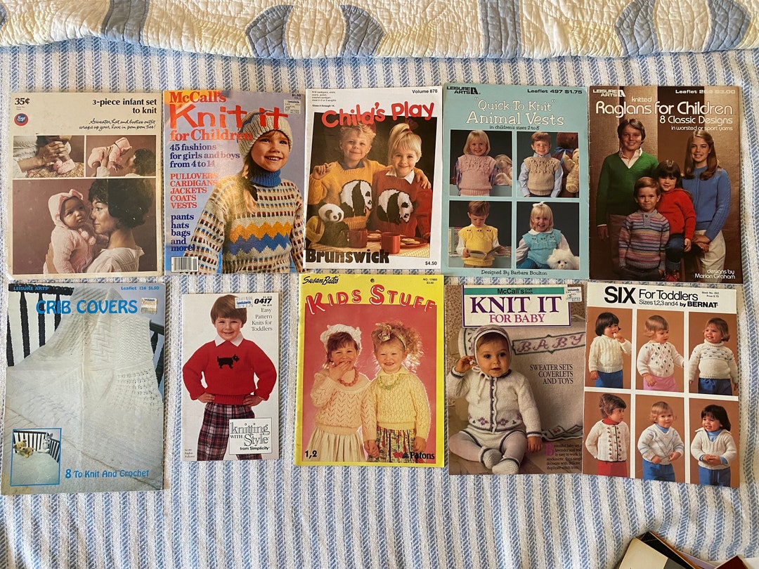 Vintage Children's Knitting Pattern Booklets Lot: Sweaters, Raglans - Etsy
