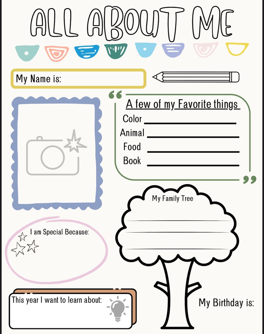 All About Me Printable - Etsy