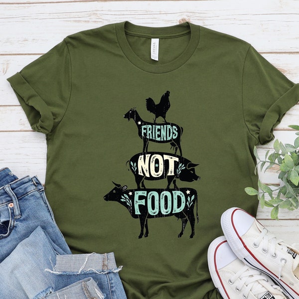 Friends Not Food Shirt, Vegan Shirt, Animal Rights Shirt, Vegan TShirt, Animal Rights TShirt, Vegan Gifts, Vegetarian Love, Vegetarian Shirt