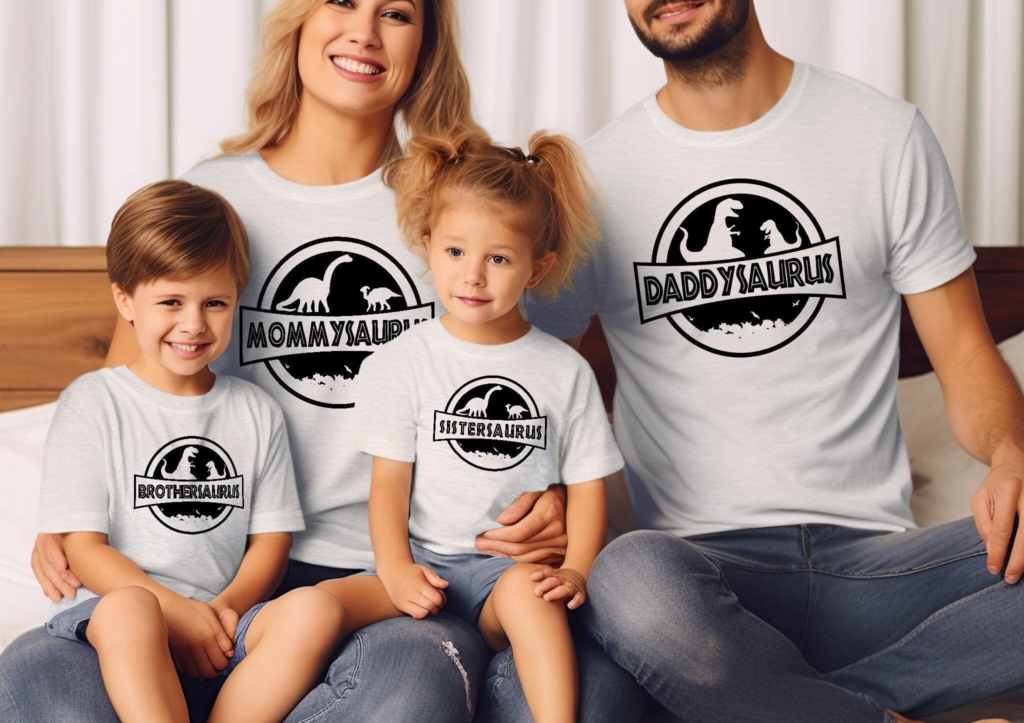 Custom Dinosaur Family Shirt, Daddysaurus, Mamasaurus, Funny Family Matching Tee, Mothers Day Tee, Fathers Day Shirt, Family Birthday Tee