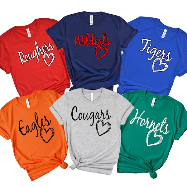 Custom Favorite Football Team Shirt, School Name Mascot Shirt, Football Mom TShirt, Baseball Teams Shirt, Personalized Sports Shirt