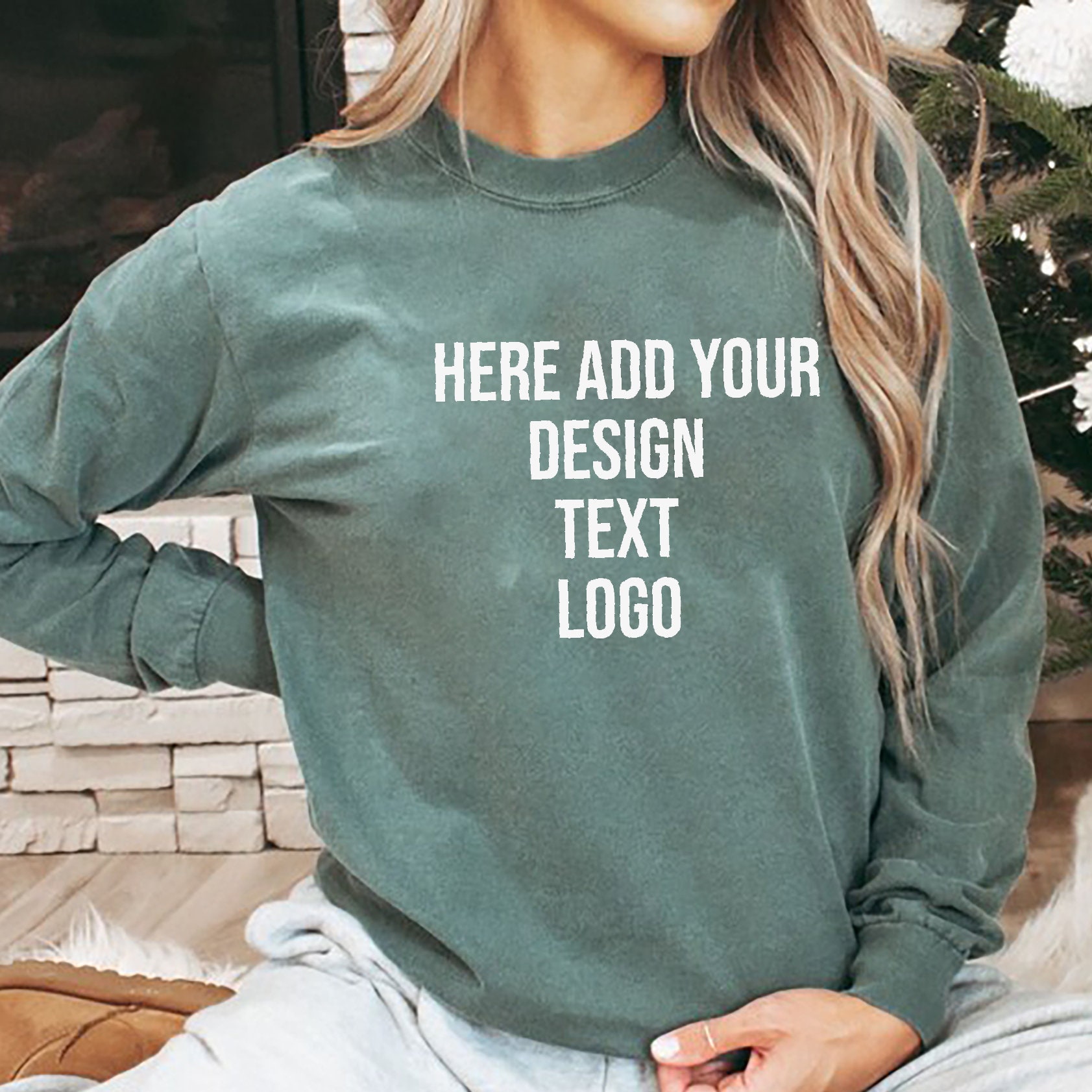 Comfort Colors® Long Sleeve Custom Text Shirt, Personalized Shirt, Custom Photo Shirt, Your Photo Text, Custom Design Shirt, Custom Logo