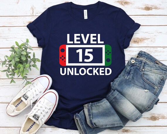 Birthday Sweatshirt Womens Level 15 Unlocked Video Gamer 15th