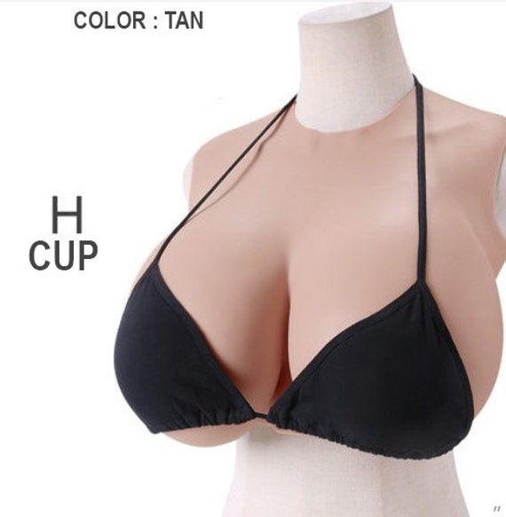 H Cup Dark Color Silicone Breast Forms Fullbody Suit Fake Boobs For  Transgender