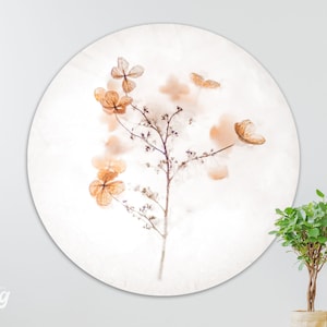 Wall Circle Branch with Dried Flowers, a durable round painting of high quality. Ready to hang