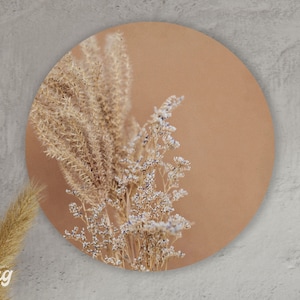 Wall Circle Dried Flowers, a durable round painting of high quality. Ready to hang