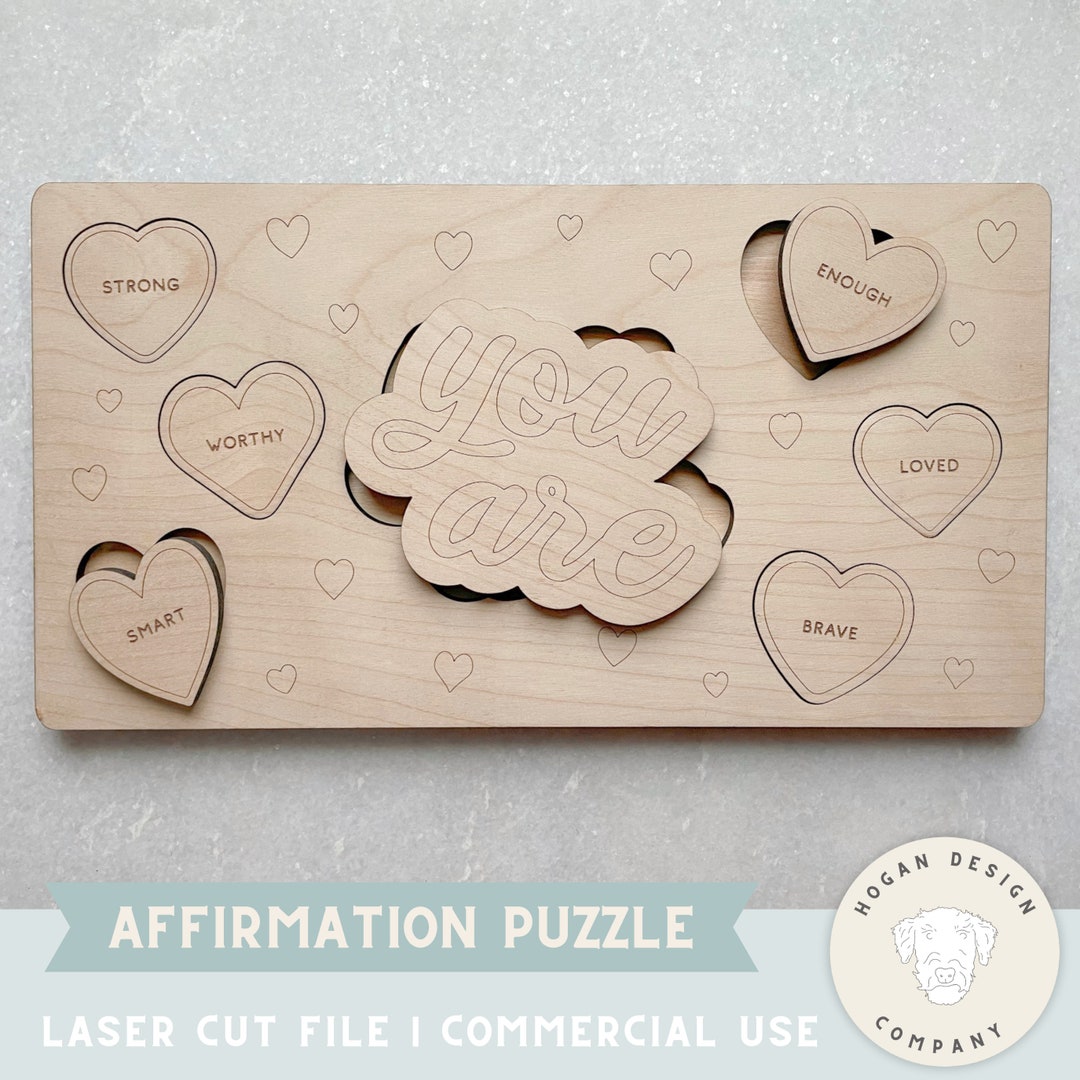 Affirmation Puzzle SVG Laser File Cut Digital File for Glowforge ...