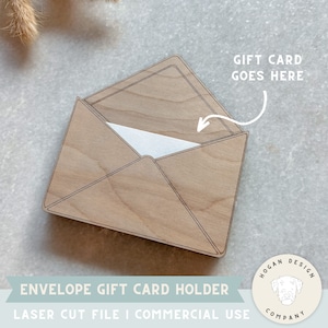 Titular de la tarjeta de regalo de sobre Archivo láser cortado Archivo digital / Personalizar con su propio mensaje / Regalo / titular de la tarjeta de regalo / Glowforge