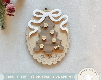 Customized Family Christmas Ornament SVG Laser File Cut Digital File for Glowforge | Custom Name ornament |Christmas Decor | Laser Cutter