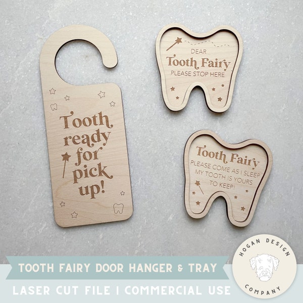 Tooth Fairy Tray Tooth Fairy Door Hanger SVG Laser File Cut Digital File | Tooth Fairy Bundle | Tooth fairy keepsake | Laser Cutter