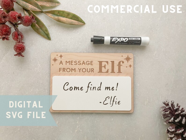 Dry Erase Elf Message Board SVG File Christmas Elf Magical Etsy