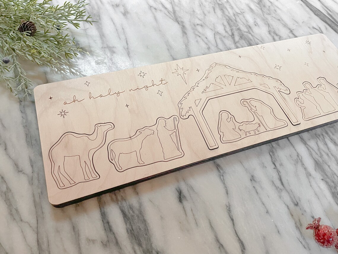 Nativity Scene Puzzle SVG File Christmas Puzzle Kids Etsy