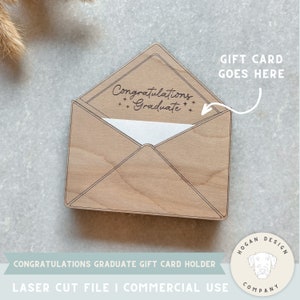 Felicitaciones Graduado Sobre Tarjeta de Regalo Titular Archivo Láser Corte Archivo Digital / Lo hiciste / Regalo de graduación / titular de la tarjeta de regalo / Glowforge