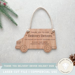 Lieferung Fahrer LKW Zeichen SVG-Datei | Lieferung Fahrer Snack-Zeichen | Goodie Holz Türschild | Weihnachtsschild | Glowforge Laser | Lasercutter