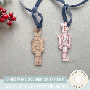 Natal Solider Quebra-Nozes Ornamento Personalizado Etiqueta de Presente SVG Arquivo Laser Corte Arquivo Digital para Glowforge | Ilustrado à mão | Gravado a laser
