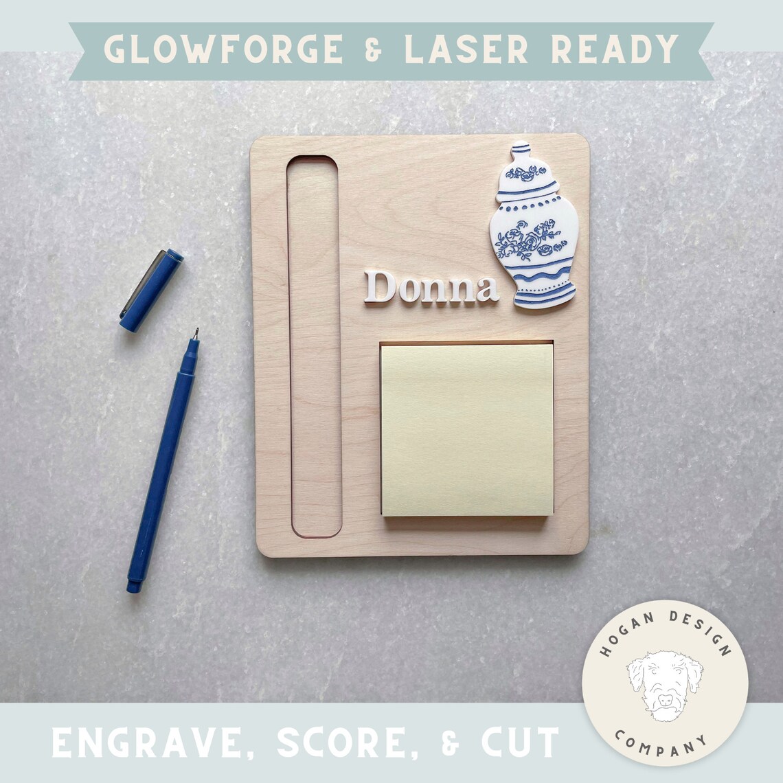 Sticky Note Pad Holder SVG Laser File Cut Digital File for Glowforge ...