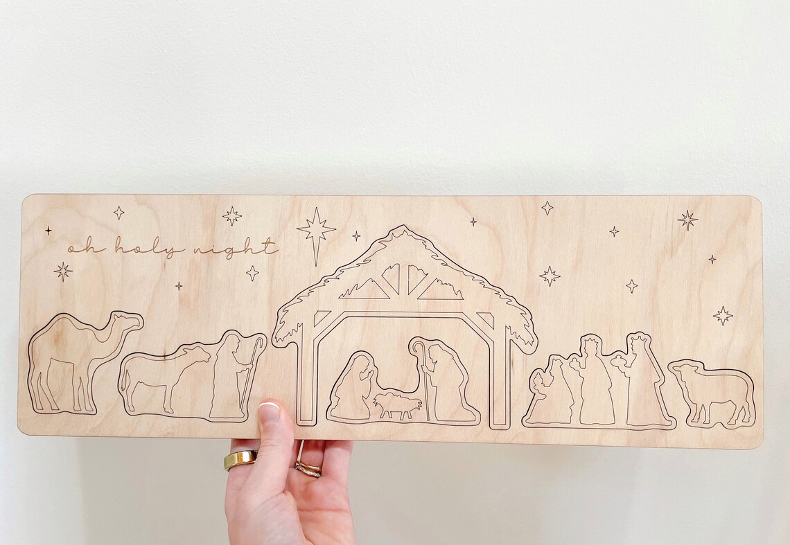 Nativity Scene Puzzle SVG File Christmas Puzzle Kids Etsy