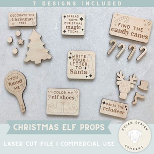 Elf Props SVG Laser File Cut Digital File for Glowforge | Christmas Elf | Magical Elf | Reusable Elf Prop | Christmas Decor | Laser Cutter