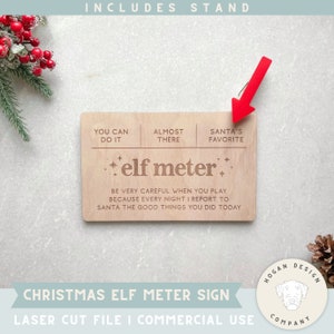 Elfo Metro Segno SVG File Comportamento Elfo Ornamento / Elfo Magico / Decorazioni di Natale / Segno dell'albero di Natale / Laser Glowforge / Taglierina Laser