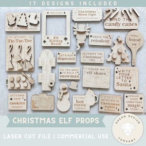 Puntelli elfo SVG File laser tagliato File digitale per Glowforge / Elfo di Natale / Elfo magico / Prop elfo riutilizzabile / Arredamento natalizio / Taglierina laser