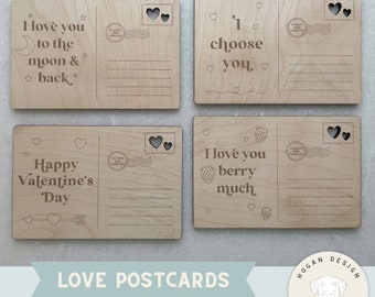 Love Postcard Card SVG Laser File Cut Digital File for Glowforge | Valentines Day Postcard | Wooden Postcard | Glowforge Laser |Laser Cutter