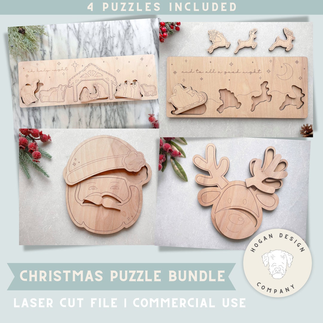 Christmas Puzzle Bundle SVG File | Santa Puzzle | Kids Puzzle ...