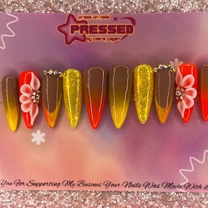Summer ombré press on nails