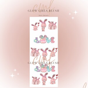 Valentines/ Easter bunnie  nail decals