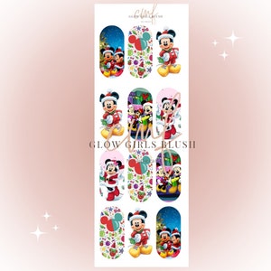 Micky and Minnie Christmas nail decals