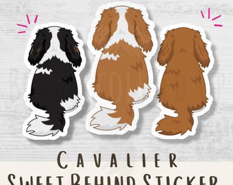 Cavalier King Charles Spaniel Sticker Personalized Cavalier Lover Gift Spaniel Dog Laptop Sticker Custom Water Bottle Decal Car Sticker