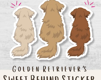 Personalized Golden Retriever Sticker Waterbottle Dog Lover Car Sticker Unique Golden Lover Gift Laptop Decal Retriever Owner Dad Gift Mom