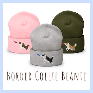 Border Collie Beanie Border Collie Gift for Dog Lover Hat Blue Merle Border Collie Owner Gift Red Border Collie Hat Brown Border Collie Hat