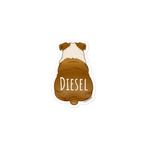 English Bulldog Sticker Personalized Bulldog Lover Gift Hound Dog Laptop Sticker Water Bottle Decal Car Sticker