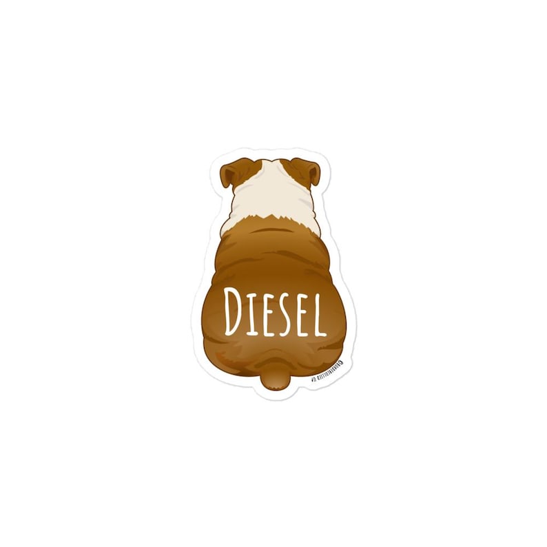 English Bulldog Sticker Personalized Bulldog Lover Gift Hound Dog Laptop Sticker Water Bottle Decal Car Sticker