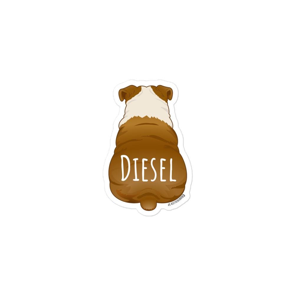 English Bulldog Sticker Personalized Bulldog Lover Gift Dog Laptop ...