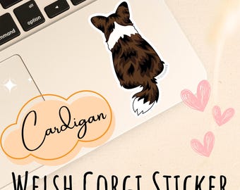 Cardigan Welsh Corgi Sticker Unique Dog Owner Gift Corgi With Tail Gift Sticker Water Bottle Brown Corgi Laptop Decal Gift Corgi Dog Lover