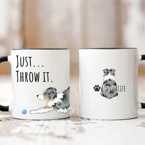 Blue Merle Tan Australian Shepherd Coffee Mug for Dog Lover Gift Australian Shepherd Owner Gift for Dog Owner Mug For Aussie Lover Gift