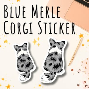 Personalized Blue Merle Corgi Sticker Cardigan Welsh Corgi Gift Custom Corgi Decal Unique Corgi Gift Corgi Car Decal Laptop Sticker