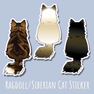 Ragdoll Cat Sticker Siberian Cat Sticker Gift For Cat Lover Ragdoll Cat Decal Siberian Cat Decal Cute Cat Sticker Tabby Cat Lynx Point Cat