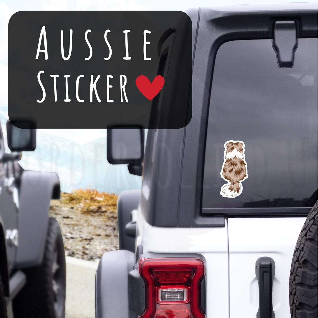 Personalized Aussie Sticker, Australian Shepherd Gift Aussie Car ...