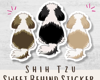 Personalized Shih Tzu Sticker Waterbottle Dog Lover Car Sticker Unique Shih Tzu Dog Gift Laptop Decal Shih Tzu Owner Gift